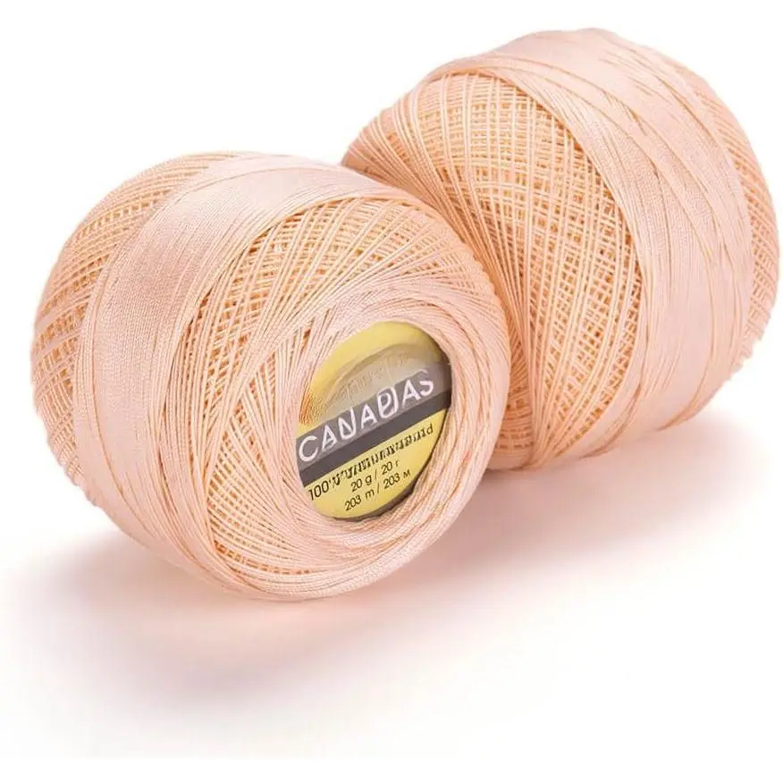 Canarias  Mercerized  Crochet Thread – 20g (0.7 oz), 203 Yards – Ultra Fine Lace Weight Yarn for Crochet, Lace, Doilies, Embroidery & Accessories (5303, Peach)