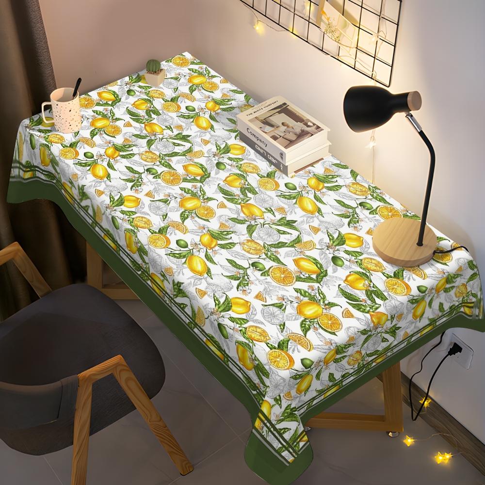 Fresh lemon patterned printed tablecloth, versatile throughout the four seasons, suitable for decorating dining tables and parties in kitchens, hotels, and restaurants, enhancing dining atmosphere, and a must-have for home decoration.