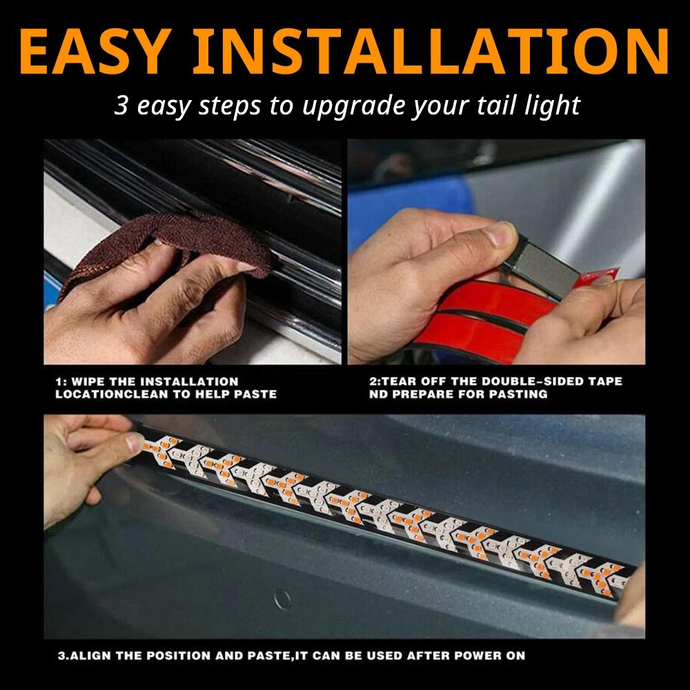 48 Inch LED Tailgate Light Bar, Fishbone Shaped LED Light Bar with Installation Instruction, Turn Signal Strip Strobe Light Bar for Truck SUV RV VAN Jeep Car