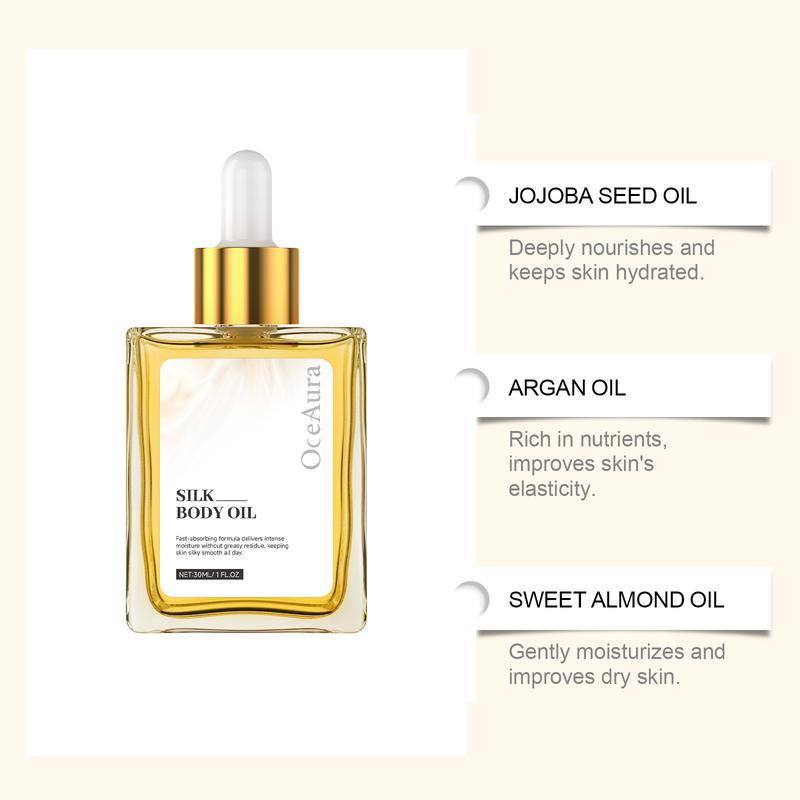 Oceaura Silk Soft Body Oil 30ML, Deep Moisturizing & Long-Lasting Hydration, Non-Greasy Formula, Nourishing Skin Care Essential