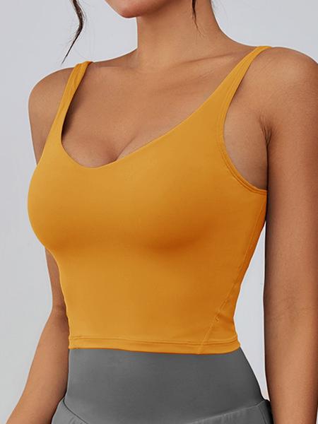 Women's Solid Sports Bra, Sporty Wide Strap Lingerie Top for Tennis Pickleball, Gym Clothes, Women's Athletic Clothing for Indoor Outdoor Wear