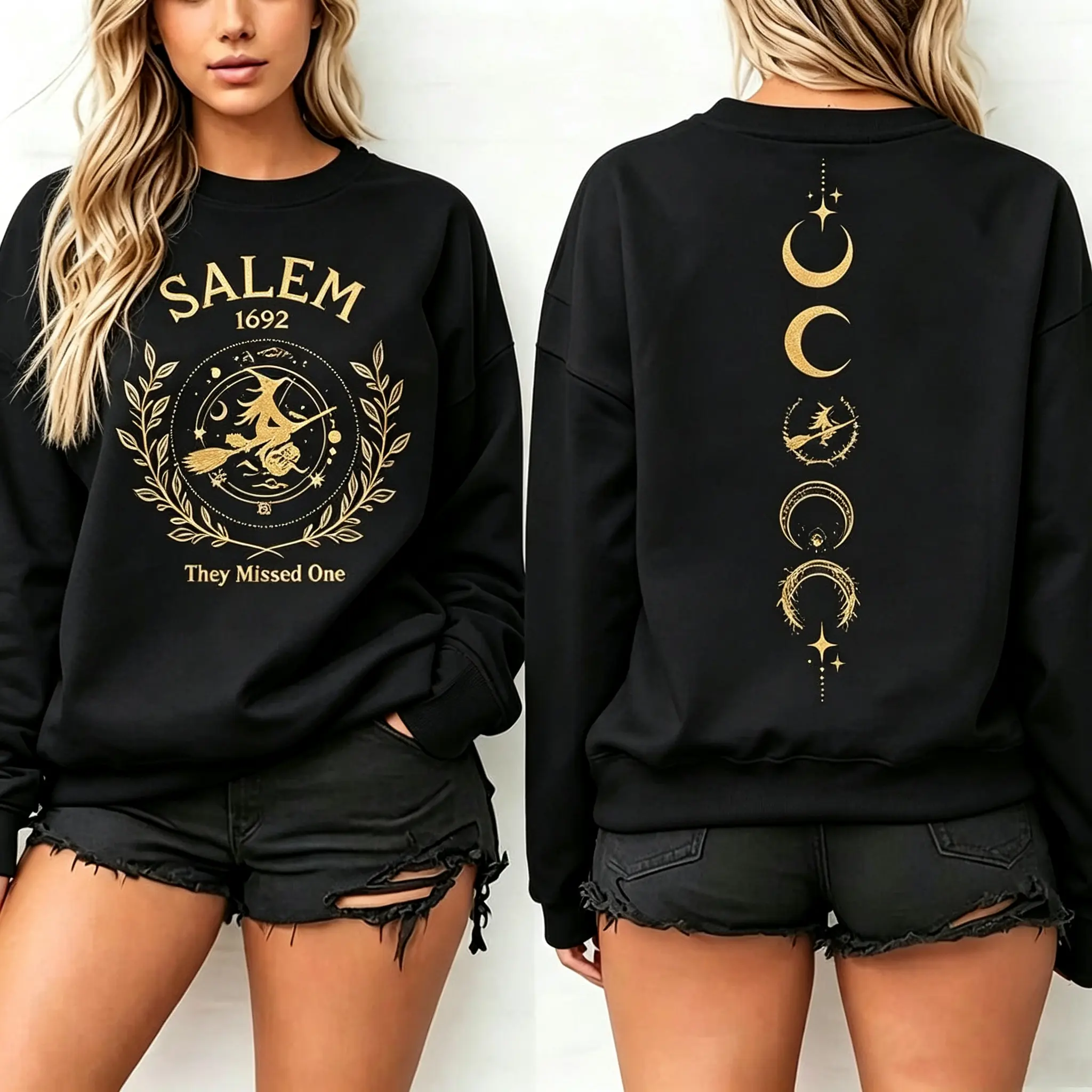 Women's Autumn Sweatshirt, Salem They Missed One Sweatshirt, Halloween Hoodie, Witch Sweatshirt, Salem Witch Shirt, Salem 1692 Shirt, Salem Witch Trials.