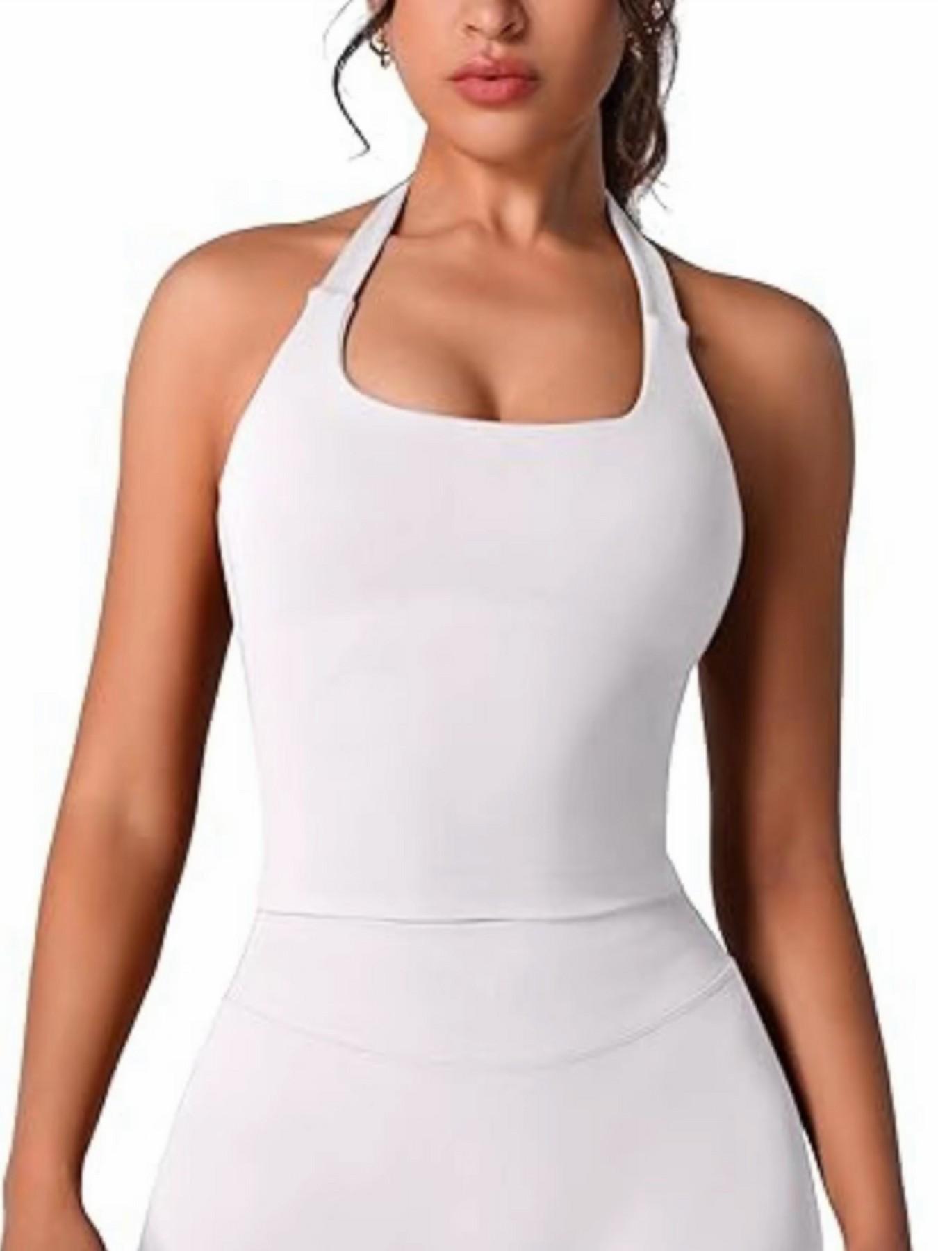 Women's Halter Neck Yoga Tank Top, Seamless Design for Gym, Yoga & Daily Wear, Comfortable Women's Activewear