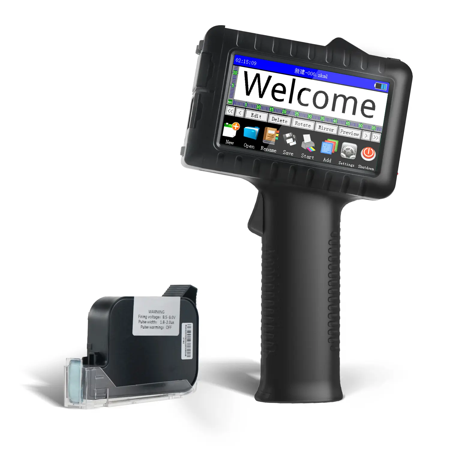 Handheld Inkjet Printer 25.4mm Large Print Height, Industrial Inkjet Coding Machine for Batch Number Logo Printing on Pipe Steel
