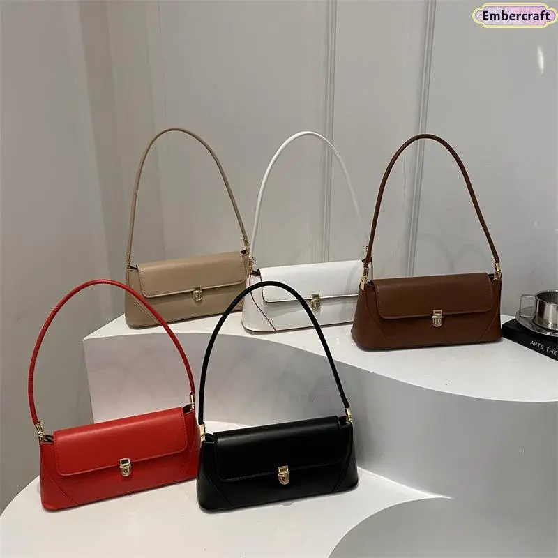 Women’s PU Leather Satchel Bag – Minimalist Baguette Shoulder Handbag, Elegant Solid Color Purse, Everyday Work Commuter Bag for Women, Casual Chic All-Match Tote for Travel, Shopping, Daily Use, Shoulder Bag For Women, Bags For Women