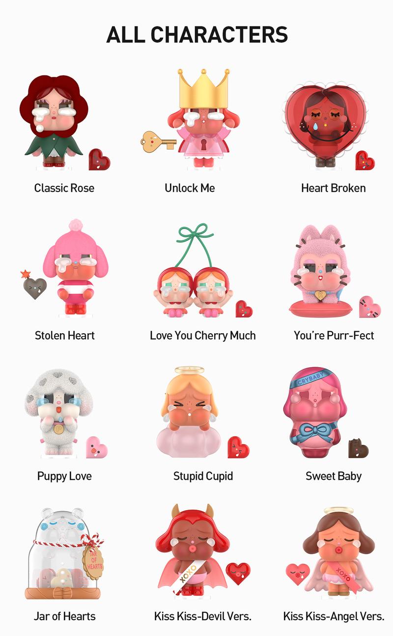 POP MART CRYBABY Crying For Love Series Figures Blind Box, Collectible Toys, Valentine’s Day Gifts