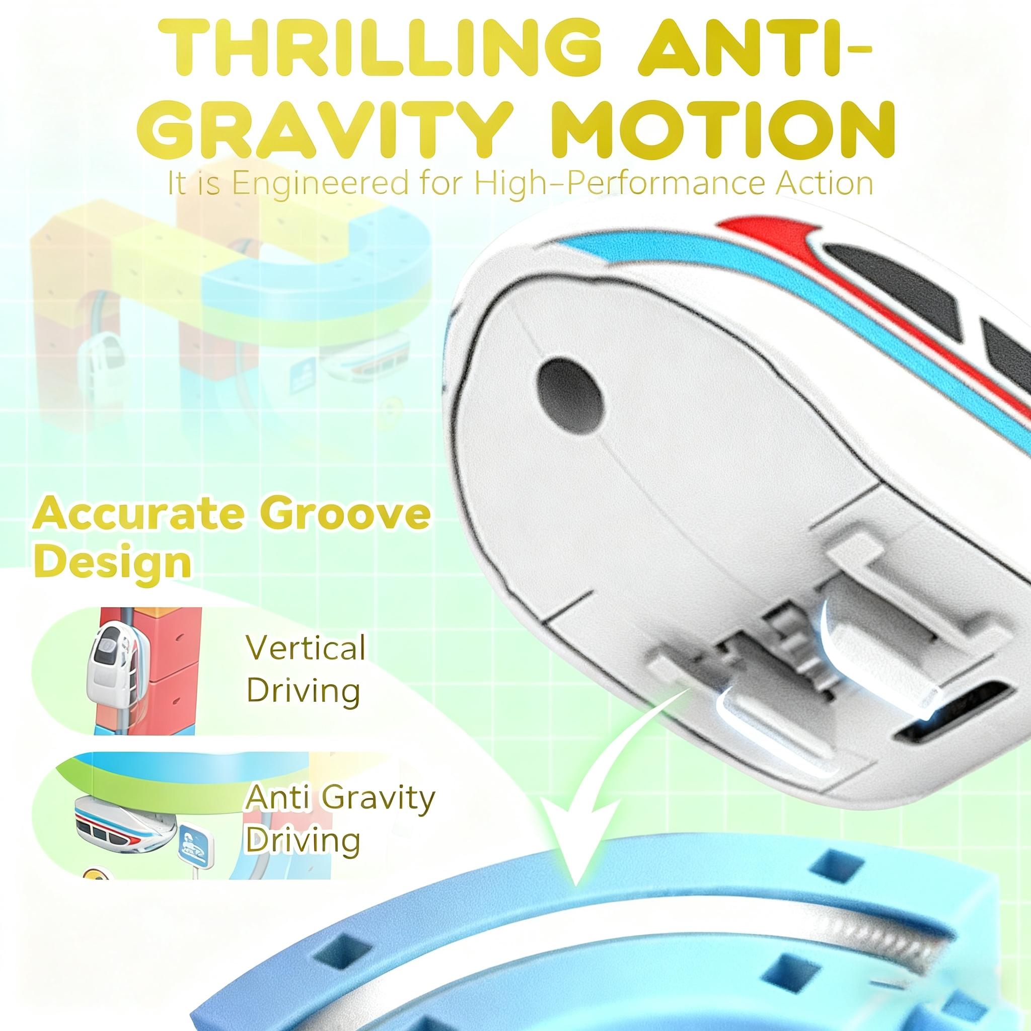 Electric Train Set, Flexible Bendable Track Toddler Train Tracks, Build Toy Train Tracks, Anti-Gravity 3D Embedded Layout, Stem Learning Gift