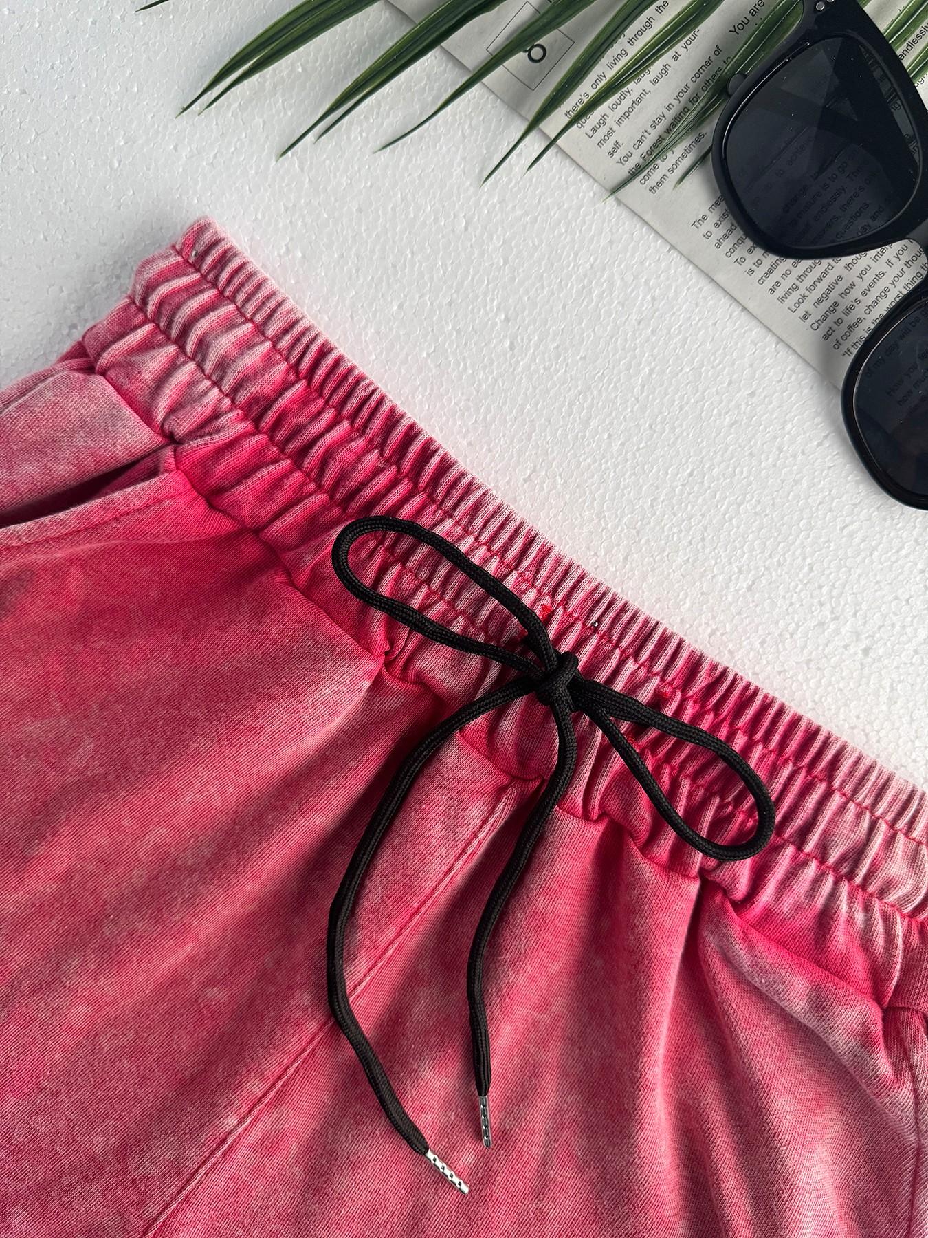 Matching set featuring a washed, distressed texture and a unique "Black girl" portrait print; durable and built for frequent daily wear. Loose, casual fit—perfect for effortless styling, whether lounging at home or heading out. Round neck Women