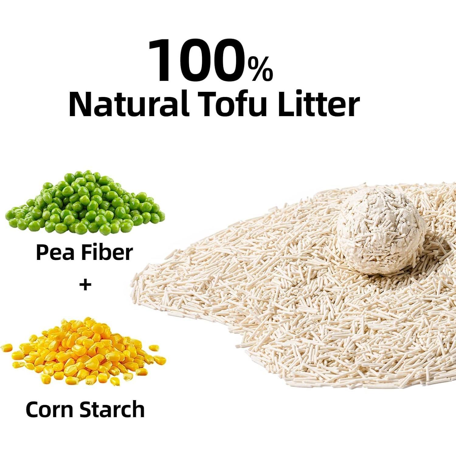 Clumping Tofu  Litter Pellets - Flushable, 99.9% Dust-Free & Low ,   -Based Kitty Litter with Odor Control for  Ages Cats - 5.5lbs x 2 Packs