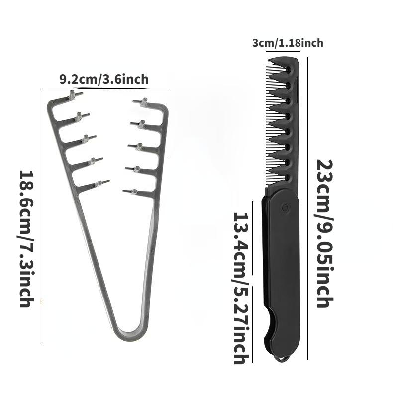 Men's Hair Styling Tool Two-In-One Folding Comb + Puffiness Toothed Styling Comb, Root Lift & Concealment, Perfect Holiday Gift for Guys