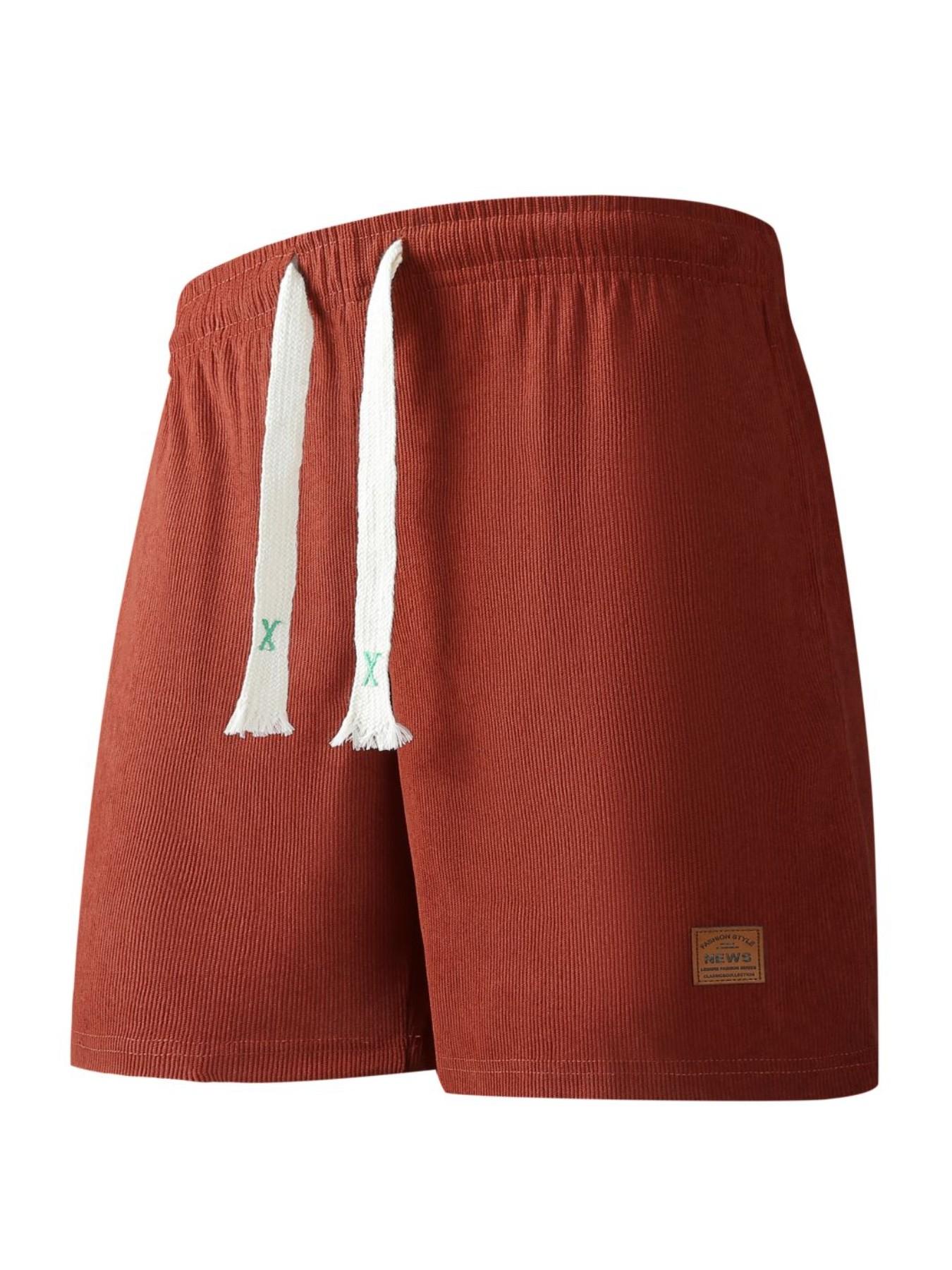 Men's Elastic Knee-Length Corduroy Shorts, Loose Fit Summer Casual Pants, Ideal for Hiking, Beach, Outdoor, Commute