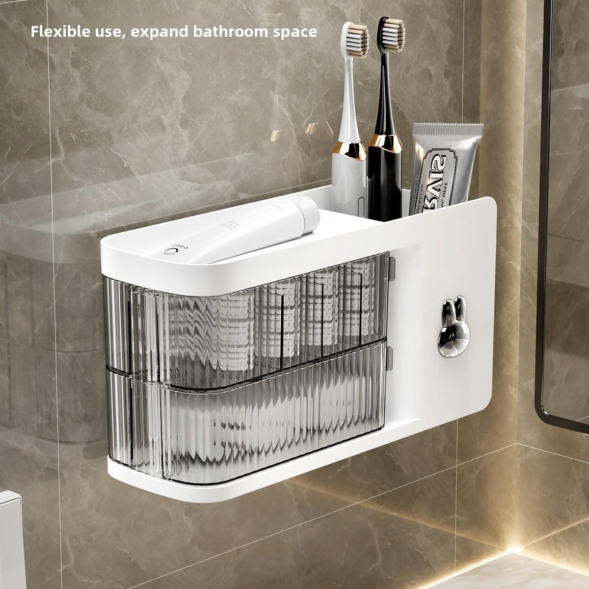 Rotating Wall-Mounted Multi-Functional Desktop Storage Box, Modern Storage Organizer, Organize Phone Charger Cables, Bathroom Small Items, Home Office Use, Desk Organizer Tidy