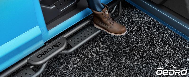 OEDRO Pedals Running Boards Compatible with Chevy Silverado GMC Sierra Crew Cab 2019-2025 1500, 2020-2025 2500HD 3500HD, Two-Stair Side Steps Rail Drop Nerf Bars Carbon Steel (Excl 2019 1500 LD/Limited)