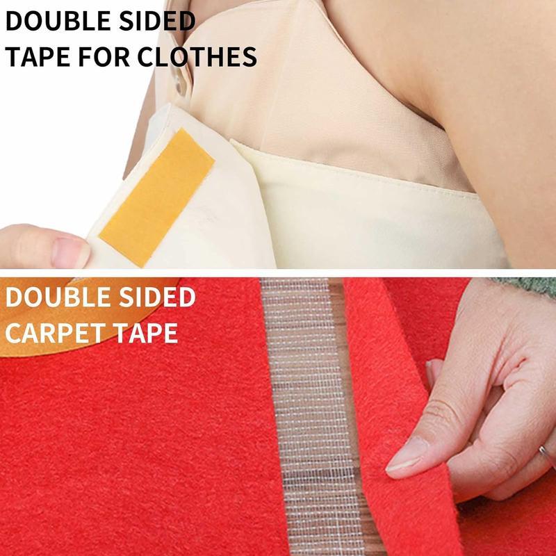 Transparent Cloth Mounting Tape Double Sided Heavy Duty for Carpet Hardwood Floors Area Rugs Mats Posters Wall Hanging 1.4inch x 33FT 10m