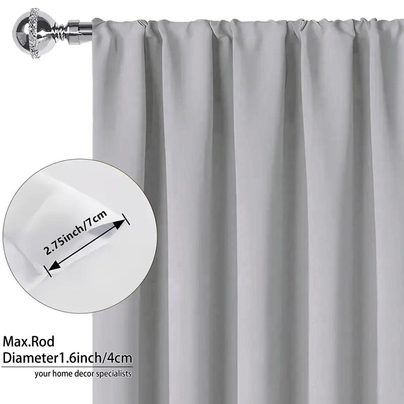 1 piece, solid color polyester material film lining, modern romantic style, 100% blackout curtains, darkening the interior, top pole hanging method, suitable for bedrooms, dining rooms, living rooms, kitchens
