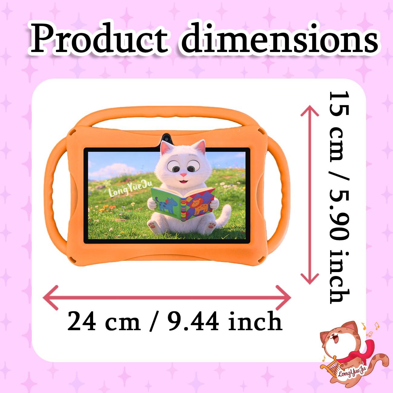 7-inch ultra light children's tablet, Childrens tablet, Toddler tablet, Kid Tablet, One handed grip for children, Anti fall silicone cover+parental whitelist control, Pre installed offline learning content for sofa/car/travel, Blue kindergarten birthday