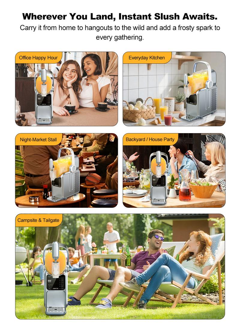 GSEICE 3L Slushy Machine Big Capacity for Easy Slushie Multi-Preset Soft Serve Slushie Machine Automatic Professional Frozen Drink Maker Slushie machine Slush Machine for Sale
