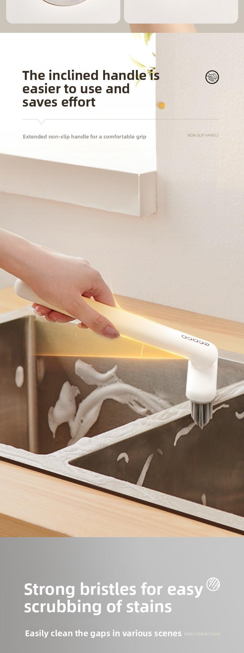 Tile Grout Scrub Brush Hard Bristle Rotating Bathroom Cleaner for Toilet Sink Shower Floor Grout Stain Remover