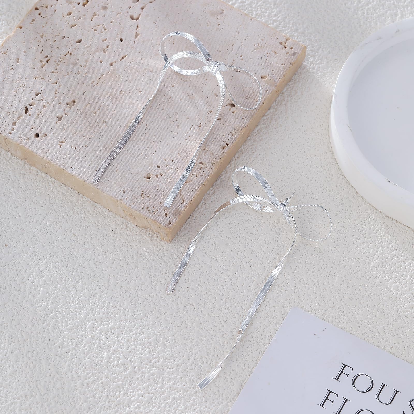 Gold Silver Bow Earrings For Women Ribbon Statement Earrings Stud Jewelry Gold Silver Bow Earrings For Women Ribbon Statement Earrings Stud Jewelry