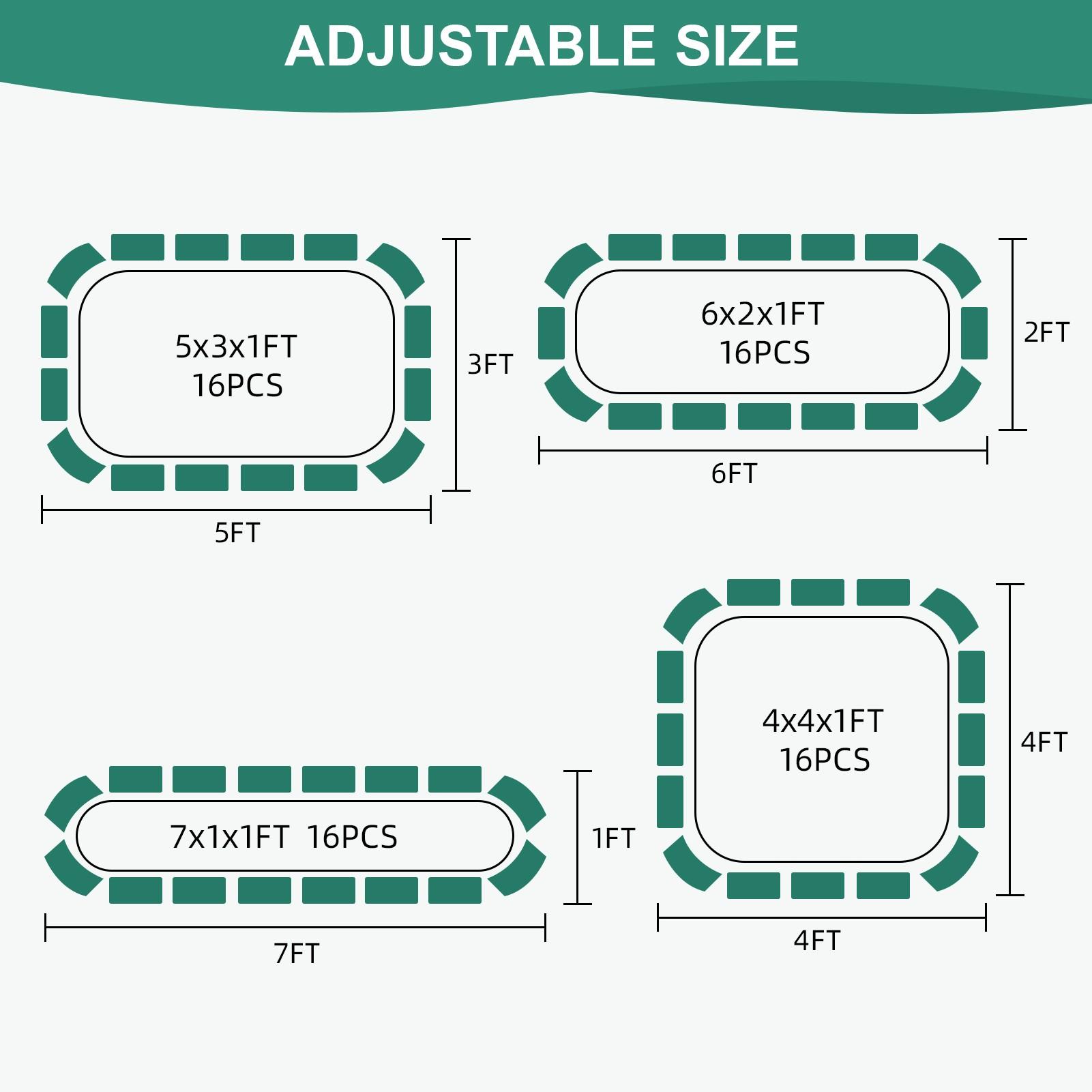 1pc 5x3x1ft Raised Garden Bed Kit, 5-in-1 Modular Galvanized Planter Box, Heavy-Duty Metal Bed for Vegetables/Flowers, Easy Assembly Outdoor Planter for Backyard Patio Lawn