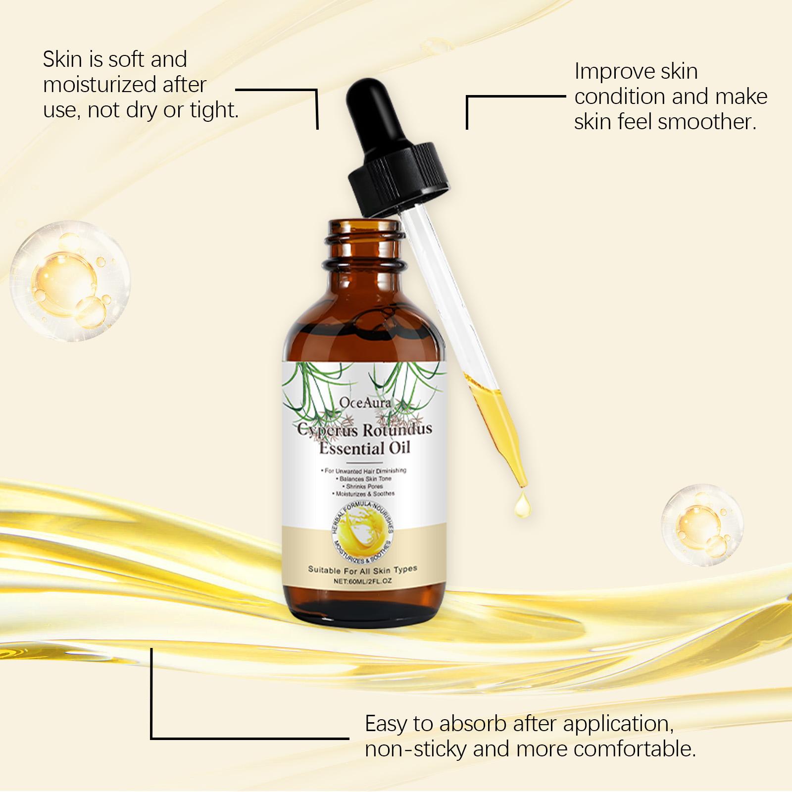 Herbal Hair Removal Care Oil, Gentle Hair Cleansing, Smooth Skin, Aloe Vera Extract, Soothes Sensitive Skin After Shaving