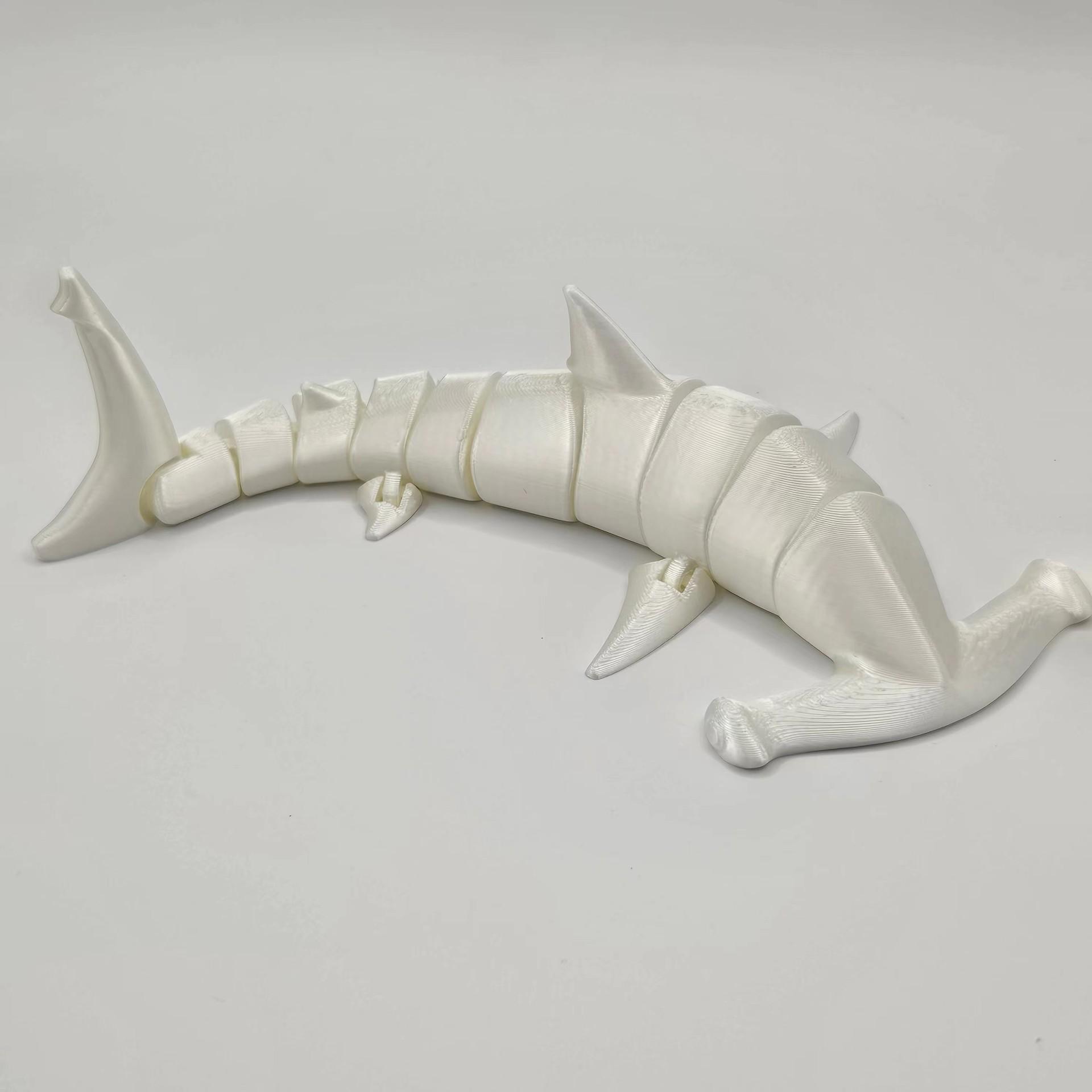 Hammerhead shark 3D printed joint activity ornament toy, movable whale, marine animal doll assembly Stress Relief Glutinous Rice Cake Vibrant Tool