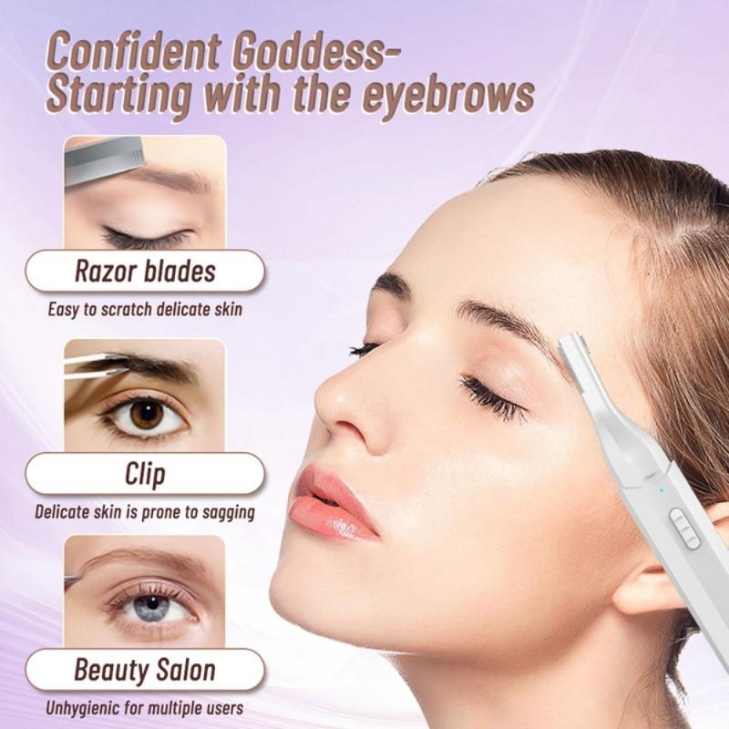 Lady's eyebrow trimming razor, electric eyebrow shaver, eyebrow shaping device, safe hair removal tool, comfortable design suitable for smooth skin, suitable for daily use, portable eyebrow trimming device, festive beauty gift