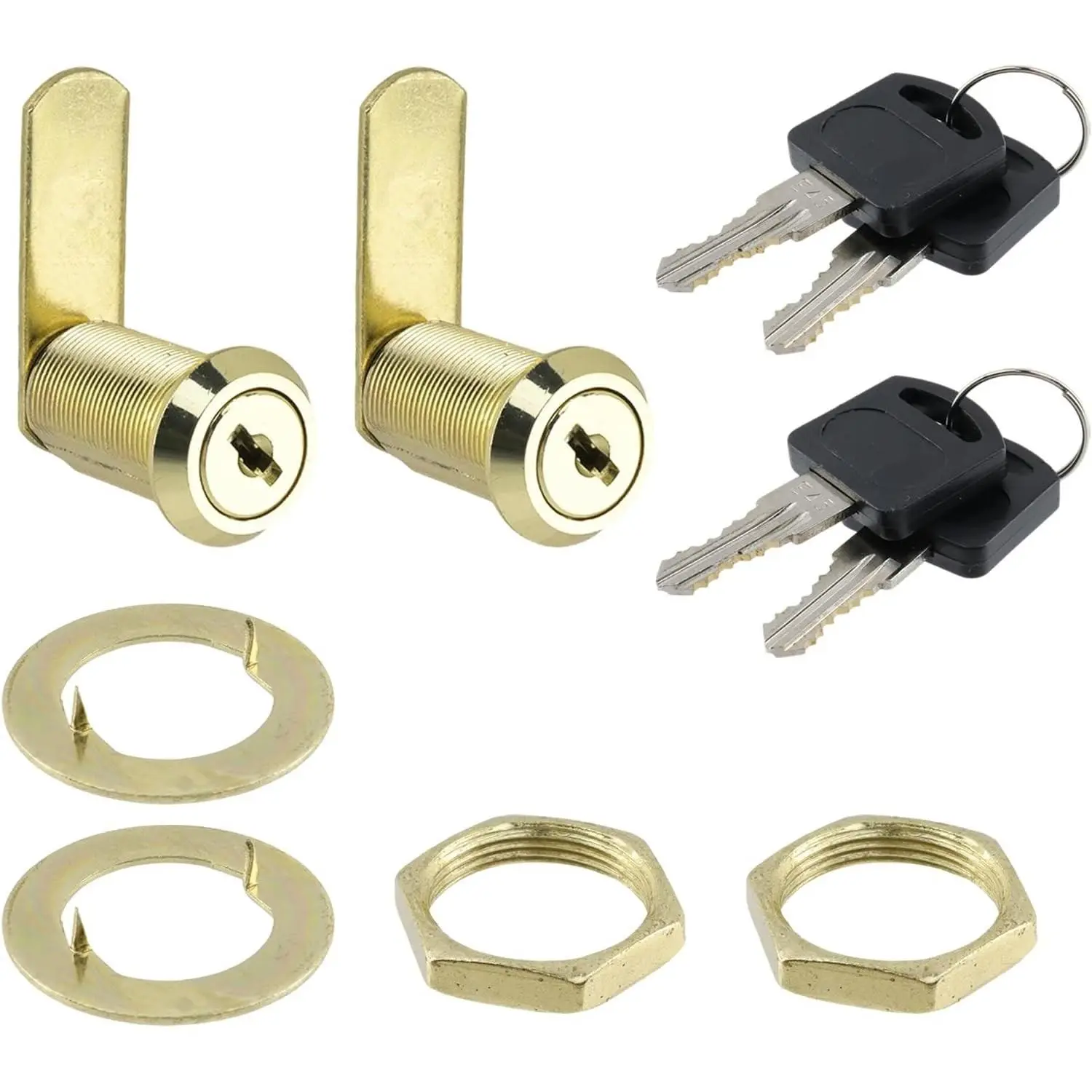 Cabinet Cam Locks with Keys, Zinc Alloy Storage Lock Replacement Set