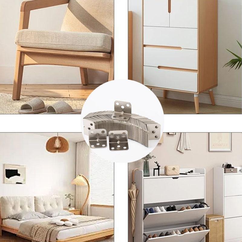 L-Shape Corner Support Bracket, 90 Degree Right Angle L-Shaped Stand with Screws, Ideal for Wooden Shelves Cabinets Furniture