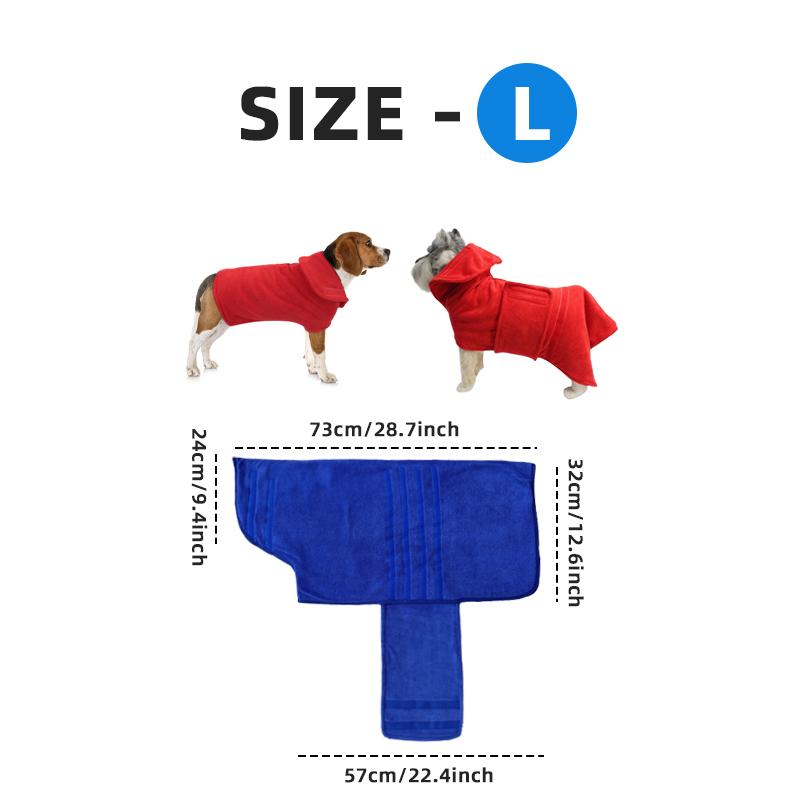 Soft Absorbent Pet Bath Robe - Adjustable Strap Grooming Towel for Dogs & Cats