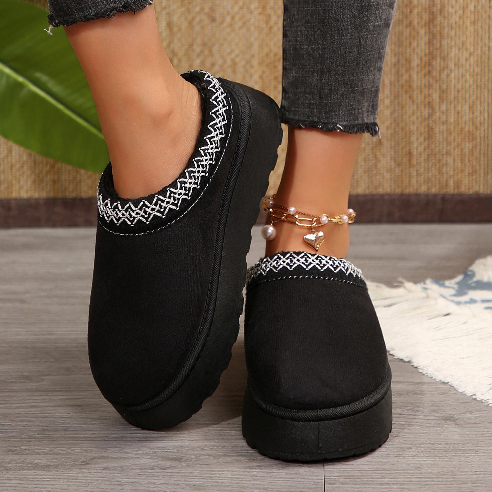 Women's Platform Cotton Slippers Suede Ankle Warm and Durable Classic Winter Ankle Snow Boots Women's Platform Cotton Slippers Suede Ankle Warm and Durable Classic Winter Ankle Snow Boots