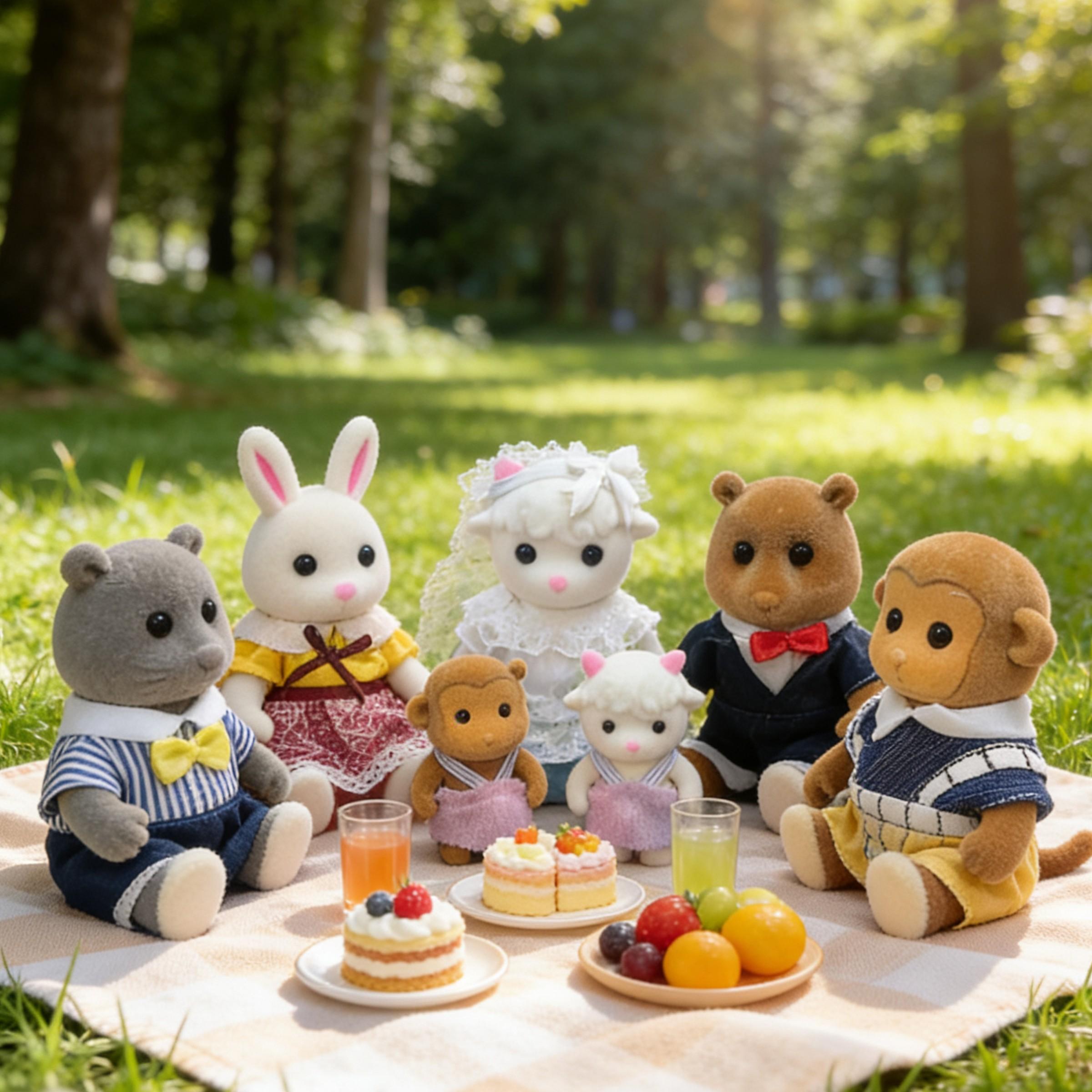 Animal Family Sculptures, Movable Arms and Legs, Home Decor Items, Tabletop Decoration Pieces, Casual Style, Not Plated