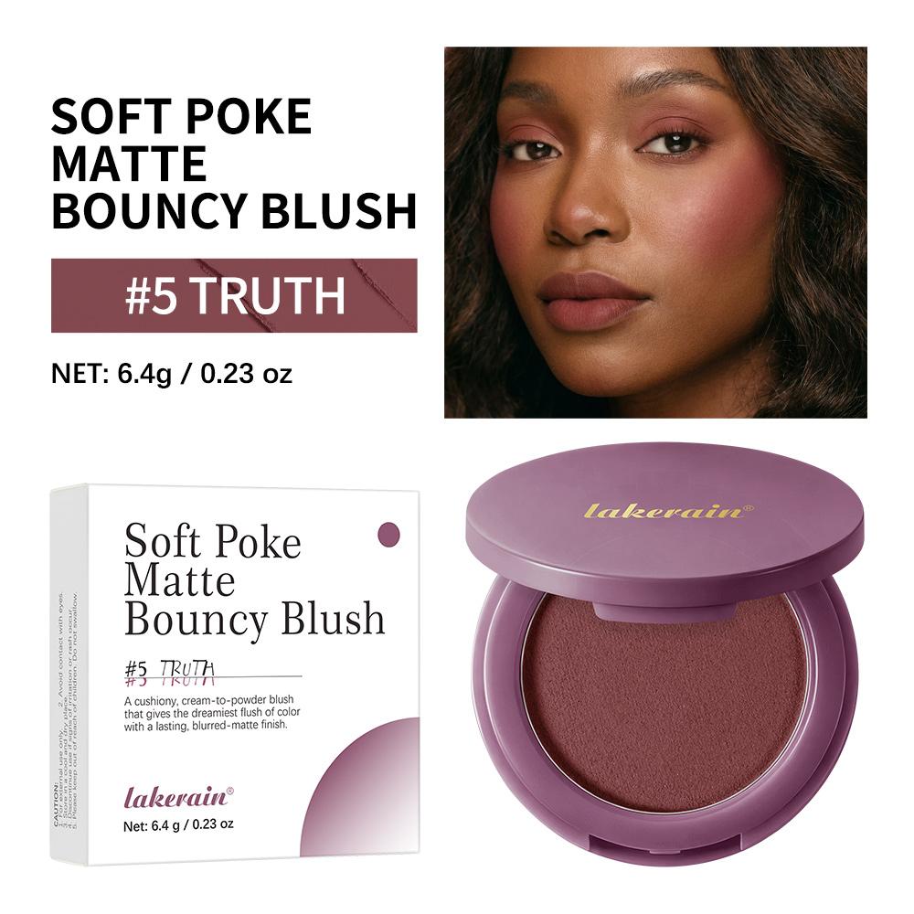 Matte Bouncy Blush, Cream-to-Powder, Blurs Pores, Buildable, Long-Lasting, Lightweight Blush for Girls and Women, Cosmetics Products