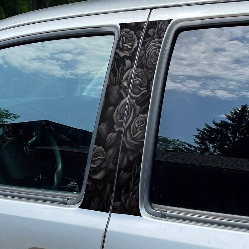 Rose Pattern Car Window Windshield Sticker, Self Adhesive Car Window Decal, Universal Car Exterior Decoration Accessories Sticker For Cars Window, Body, Mirror