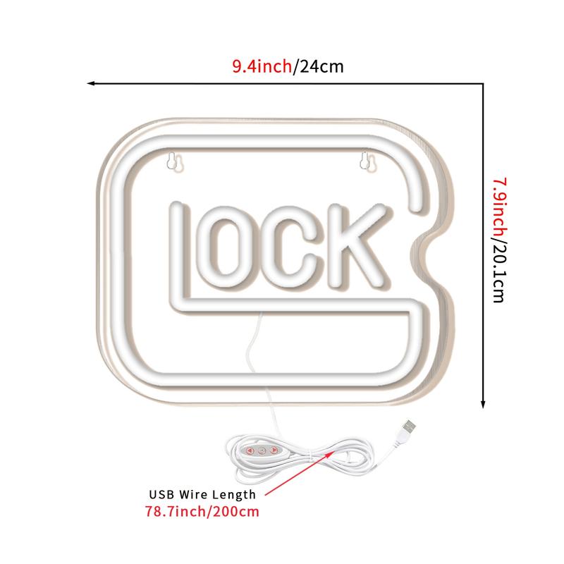 Lock Shaped Neon Lights, Acrylic Night Light, Simple and Stylish Design, USB Power Supply, Perfect for Bedroom Study Shop Decoration, Gift Idea for Valentines Day