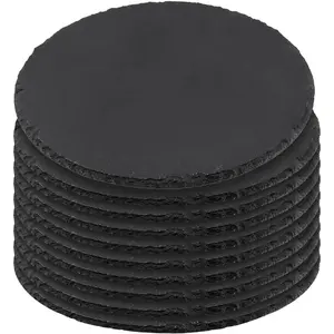 10 PCS 7.9 Inches Slate Board, Black Round Slate Charcuterie Boards for Dishes, Meat, Appetizers