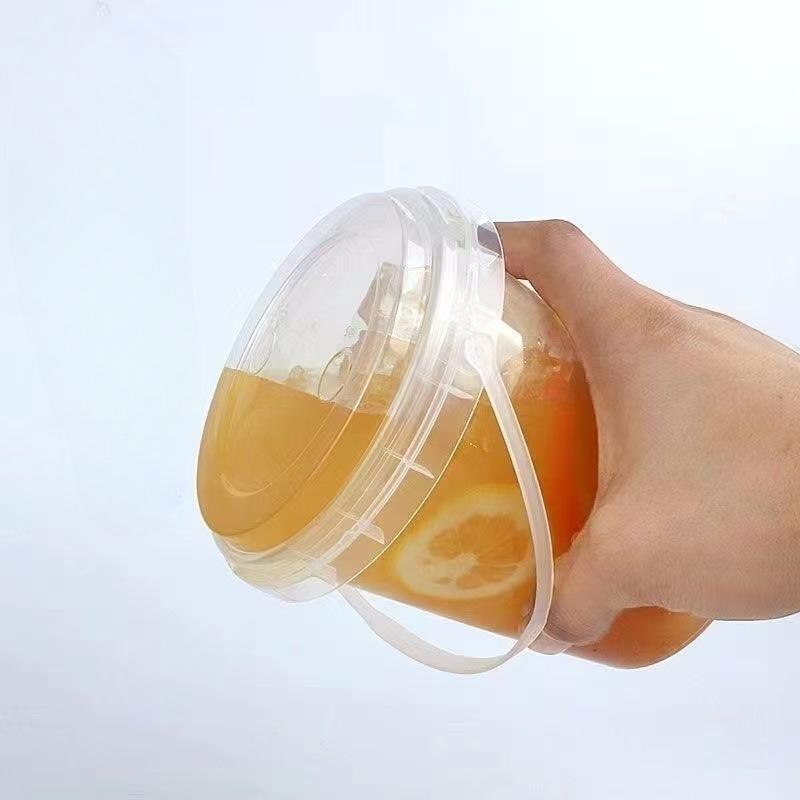 6-piece set of 500ml disposable plastic beverage containers with handles, lids, and straws; transparent fruit tea/bubble tea cups; suitable for takeout; food-grade PP portable juice containers; Plastic Clear Cups
