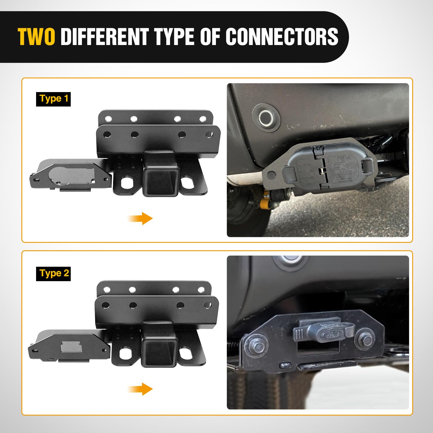 Nilight 2 Inch Rear Trailer Hitch Receiver Kit for 2021 2022 2023 2024 Ford Bronco 2 Door 4 Door (Exclude Bronco Sport) Rear Bumper Tow Hook Black Hitch Cover Kit Truck Accessory dealsforyoudays