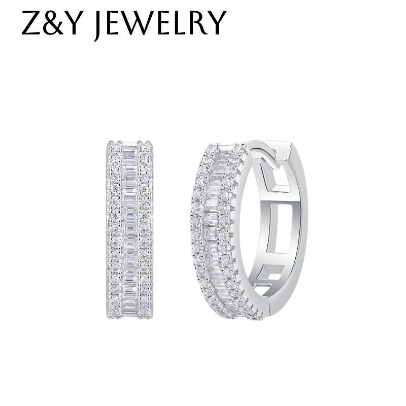 Synthetic Moissanite earrings Set 925 Sterling Silver[E13185]