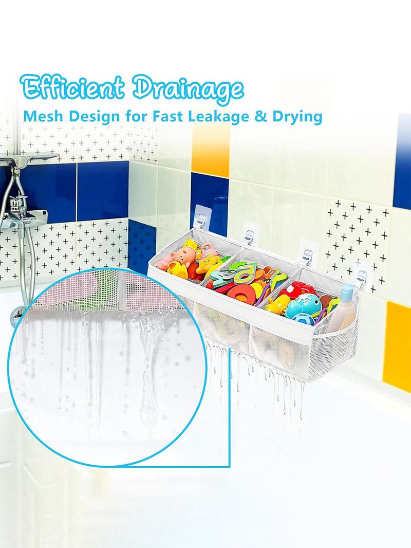 Mesh Bath Toy Storage Bag, Large Capacity Bath Toy Holder, Durable Bathroom Storage Bag, Easy To Hang and Dry, Suitable for Children's Toys and Bathroom Accessories