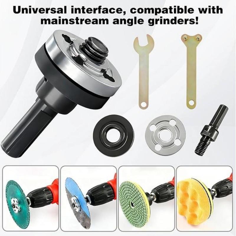 10-Piece Drill Angle Grinder Rod Set, Adjustable 10mm Rotating Drive Shaft Accessories, Includes Wrench, Fits Cutting Polishing Sponges