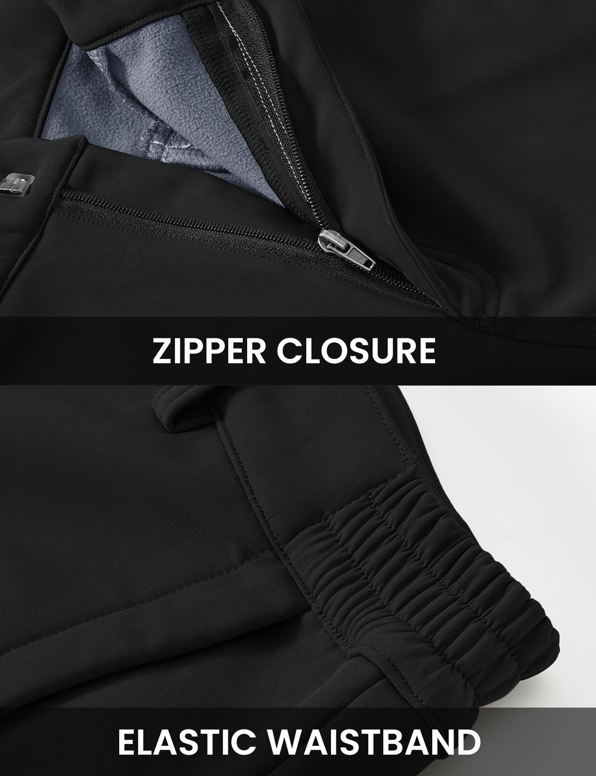 TBMPOY Men's Cargo Hiking Pants Fleece Lined Waterproof Windproof Snow Ski Insulated Pant with 6 Pockets