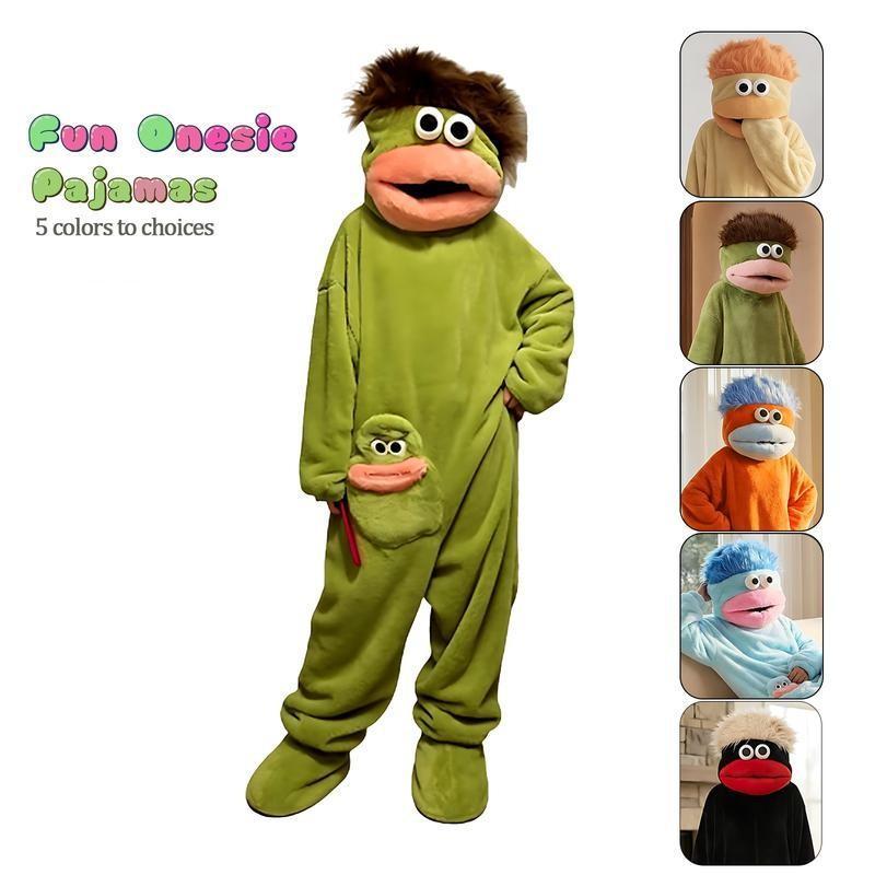 Cozy Hooded Flannel One-Piece Pajamas, Loose Fit Loungewear for Men and Women, Comfortable Sleepwear, Soft and Warm