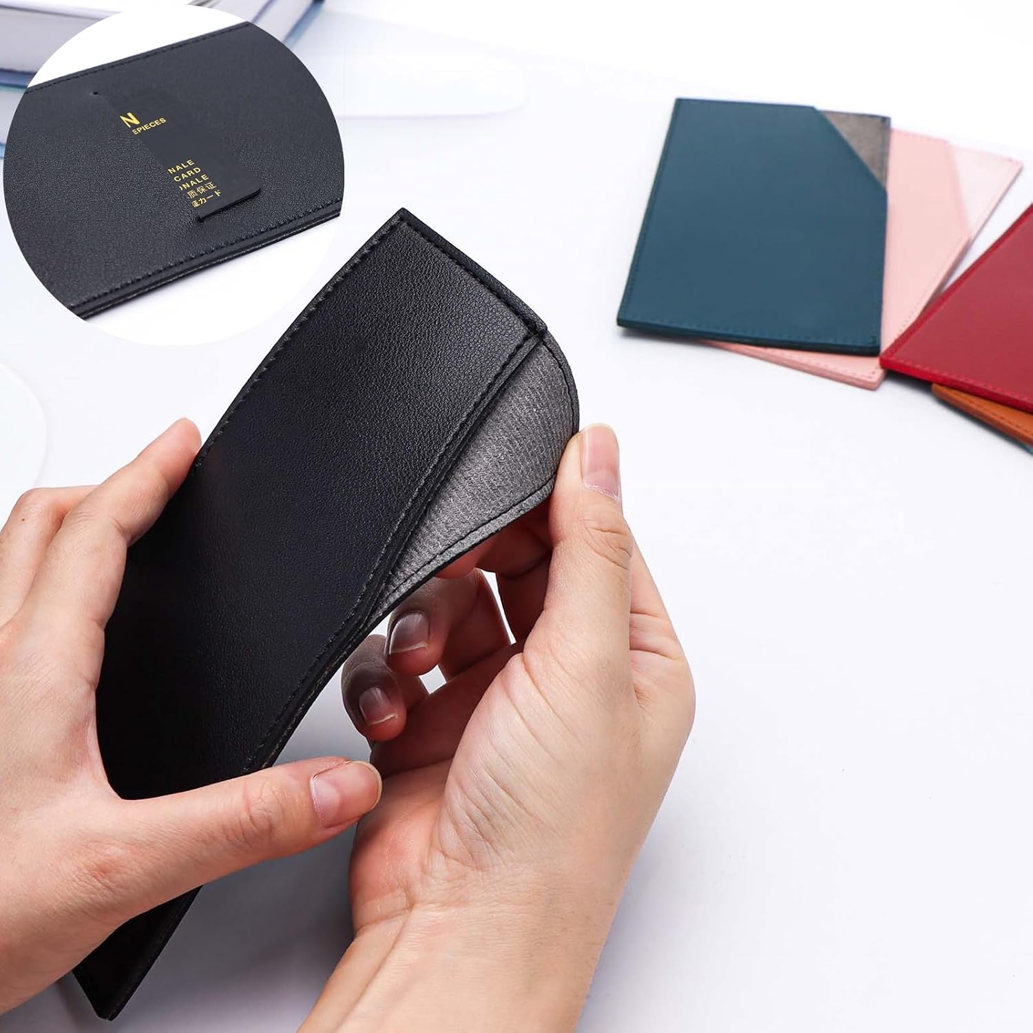 Black  Envelope Wallet  Holder PU Leather  Stuffing Budget Wallet Card Bill Holder   Envelopes for Women Receipt  Organizer