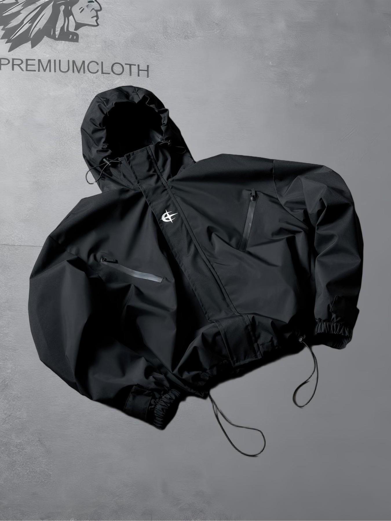 Spring Summer Hooded Windproof Jacket, Lightweight Waterproof Outdoor Hiking Jacket, Casual Street Style, Zip Pockets, Daily Wear
