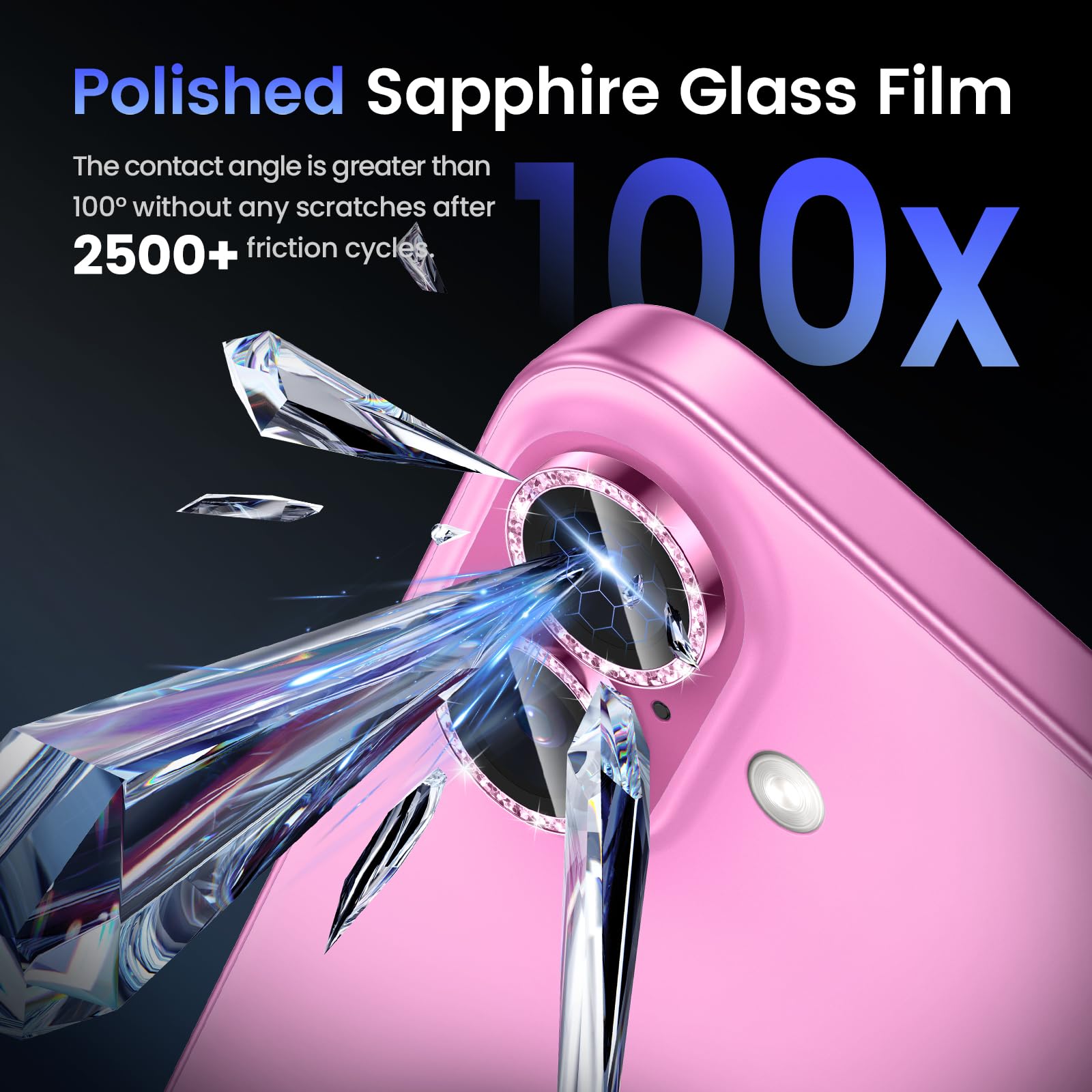 Camera Lens Protector Bling Compatible for iPhone 16 /iPhone 17 /iPhone 16 Plus , Protective 9H Tempered Glass Camera Cover Screen Protector Metal Ring Decoration Accessories