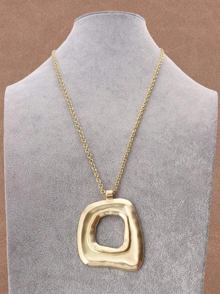 Boho Style Pendant Necklace, Large Open Charm Chain Jewelry, Fashionable Daily Wear & Party Accessory, Fashion Modern Accessories