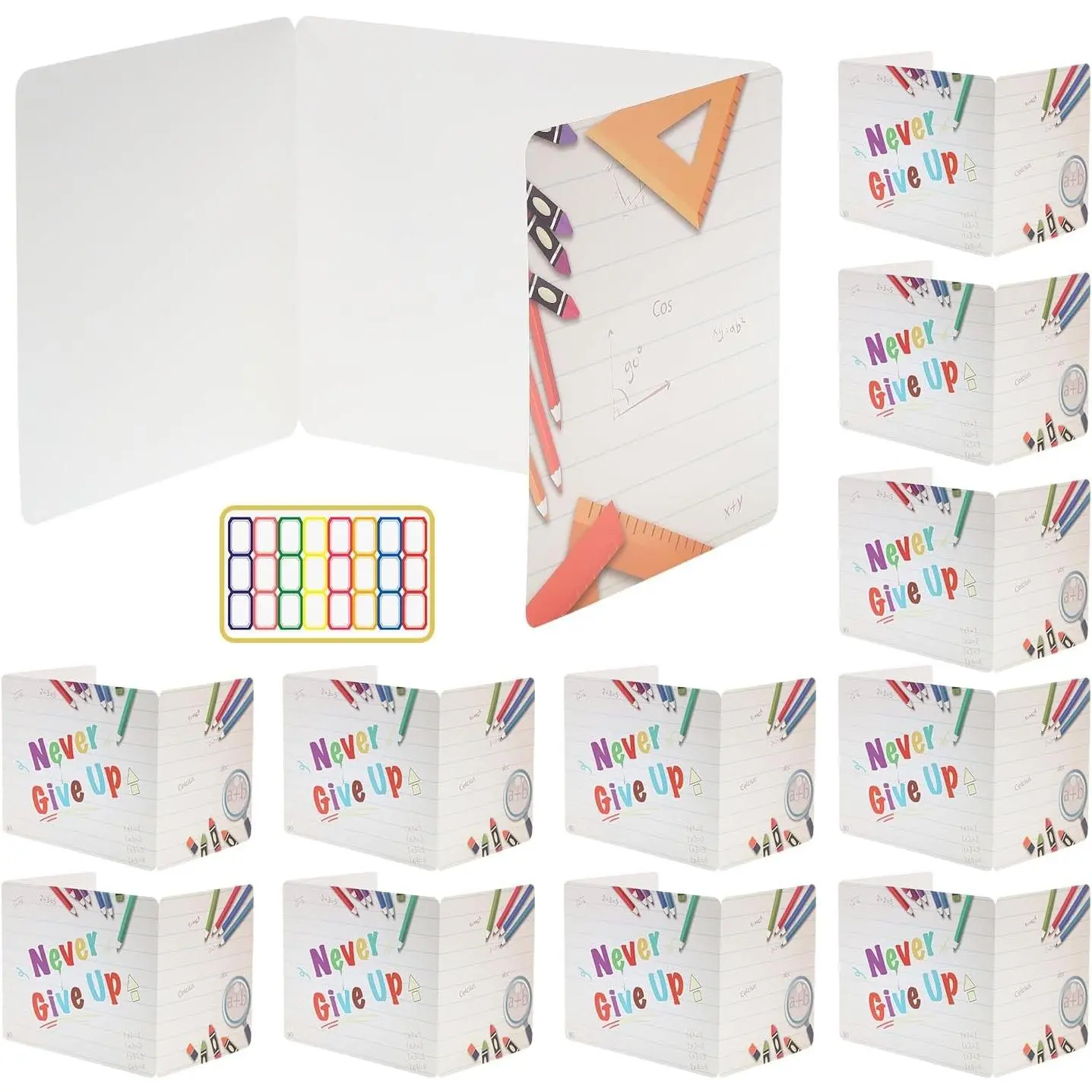 12 Pcs Cardboard Privacy Shield Folder Boards, Desk Dividers for Students, Classroom Divider Shield for School Teachers Home