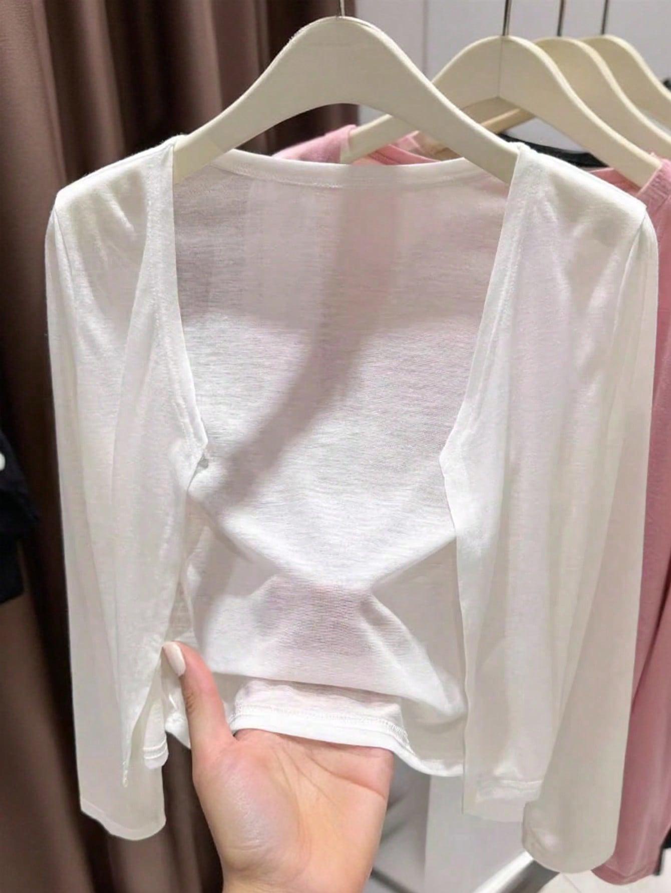 Lightweight Sheer Women's Cardigan for Spring and Summer, Long Sleeve Open Front Layering Piece, Perfect for Casual Knitwear, Womenswear