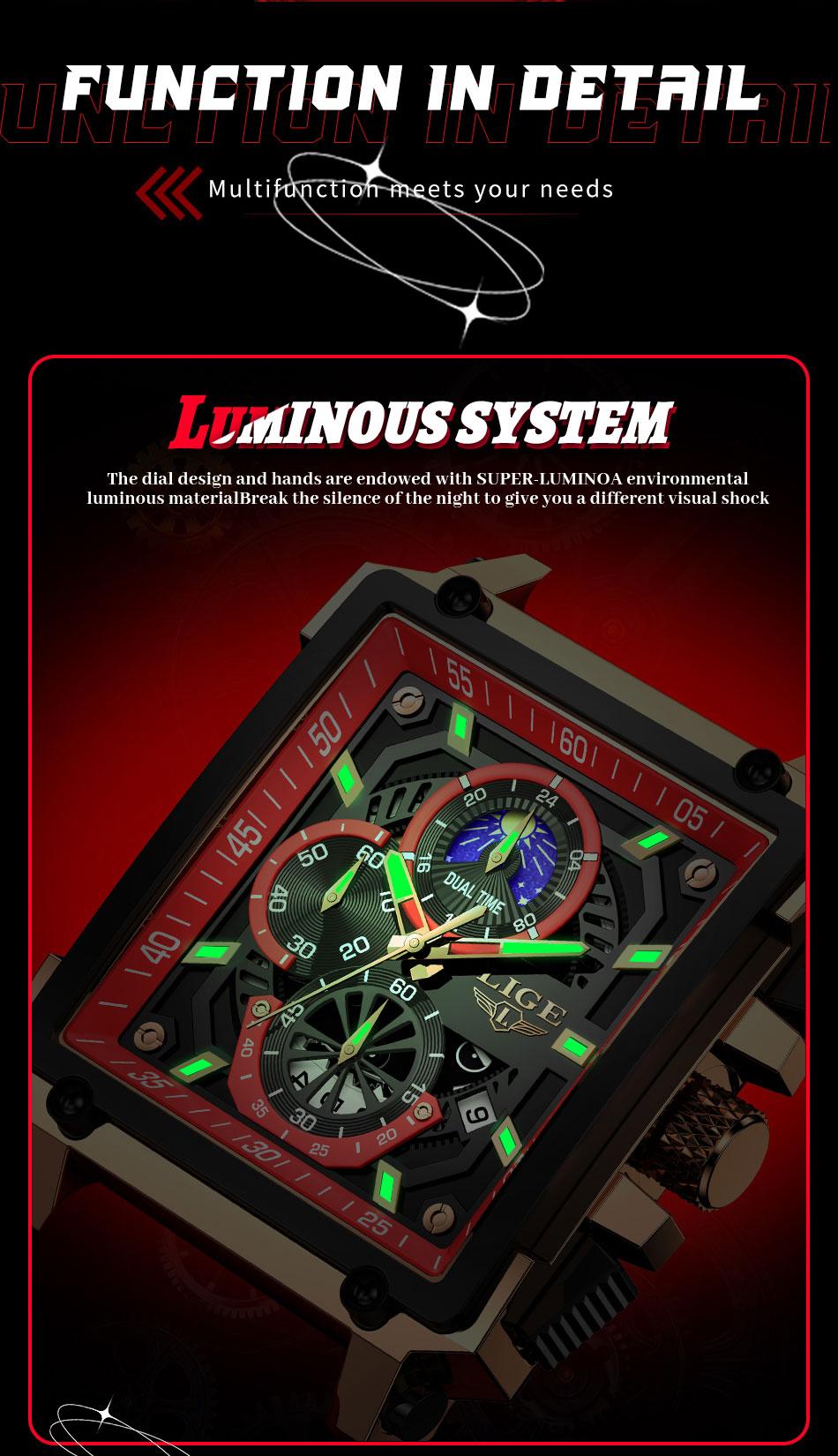 Business Fashion Square Dial Quartz Watch, Fashion Waterproo Luminous Watch for Party, Daily Clothing Decor, Trendy All-match